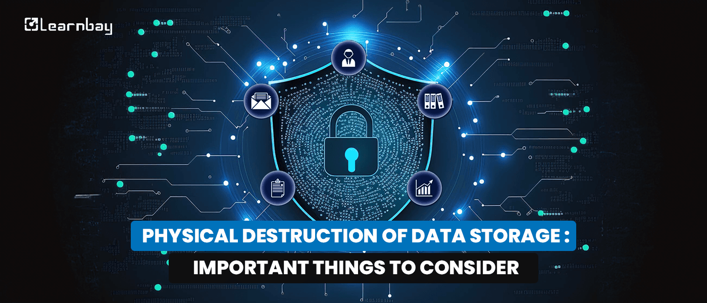 A banner image titled, 'Physical Destruction of Data Storage – Important Things to Consider' shows a security lock with various features.